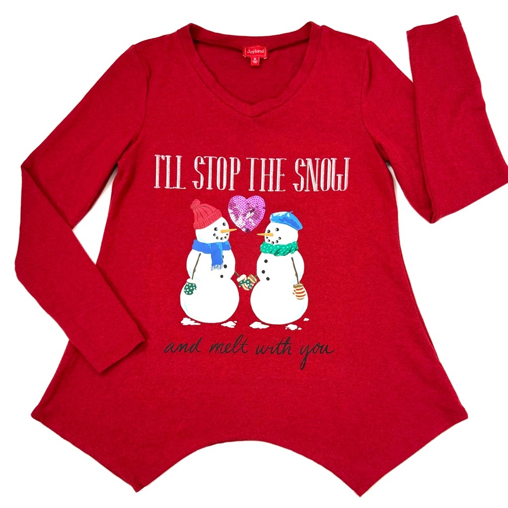 NWOT JOYLAND Snowman Super Soft Christmas Shirt M